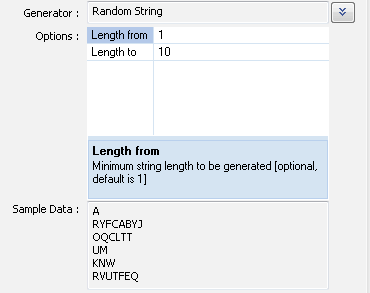 DTM Data Generator for Excel: random string generator options